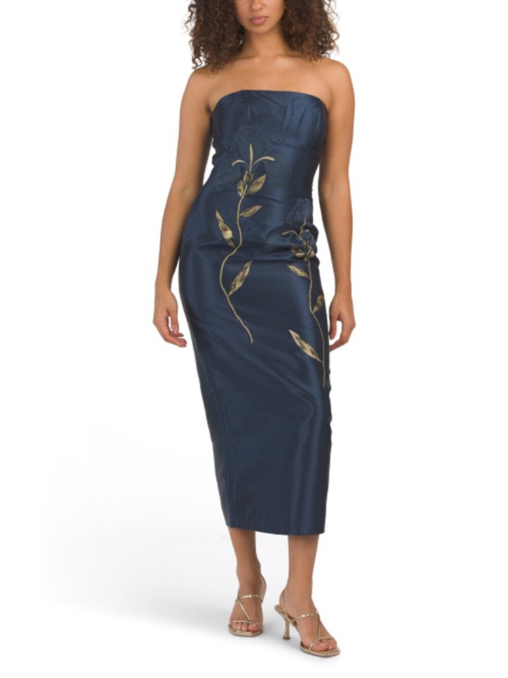RENE BY RENE RUIZ Strapless 3d Floral Tea-length Dress
